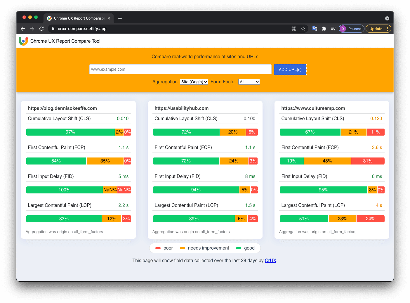 Web vitals example